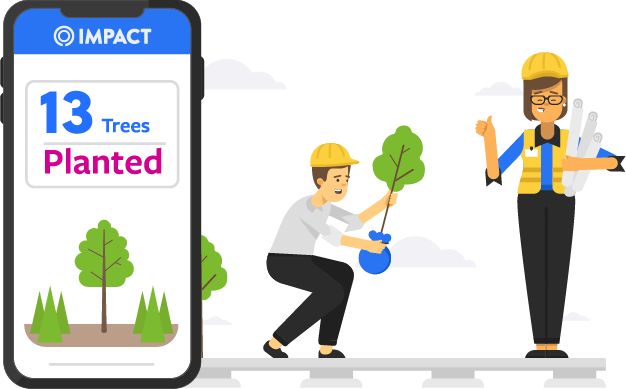 Impact showing sustainability report metric from business operations.